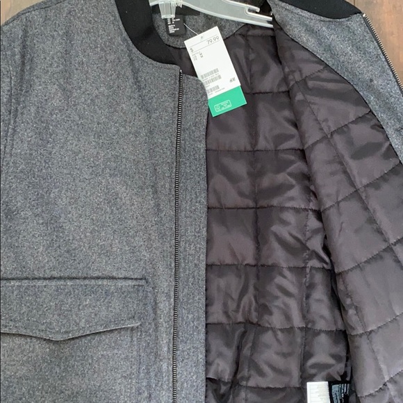 H&M Mens Grey Wool Jacket - Picture 2 of 4